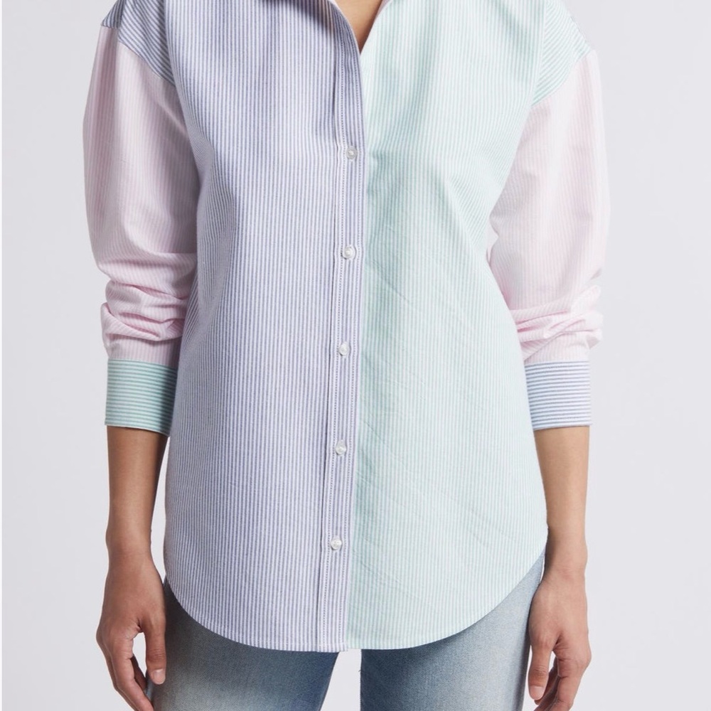 Beachlunchlounge Striped Button-Up Shirt